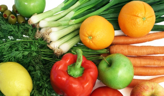 health with fruits and vegetables