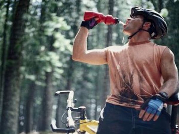 Stay hydrated with sports drinks or plain water